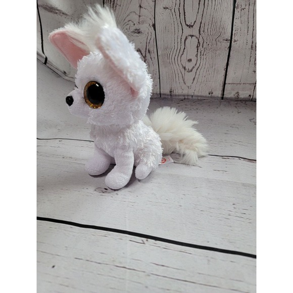 Ty Beanie Boos Phoenix the White Fennec Fox 6” Sparkle Eyes TySilk Plush 2021 - Picture 2 of 7